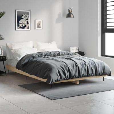 Bedframe bewerkt hout sonoma eikenkleurig 120x190 cm
