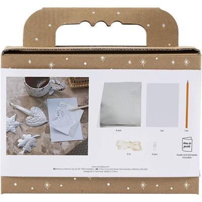 Creativ Company Mini hobbyset decoratie, kerstdecoratie, silver metal, 1 doos
