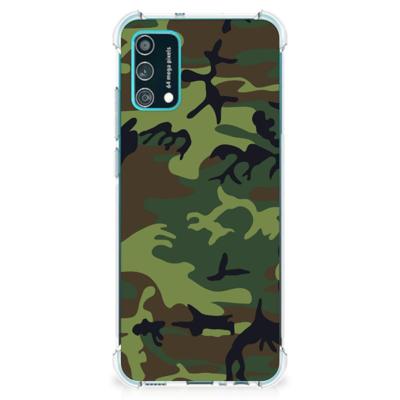 Samsung Galaxy M02s | A02s Doorzichtige Silicone Hoesje Army Dark