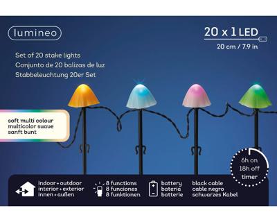 LED stake light l380h20 cm zwrt/smlt kerstverlichting Lumineo - Lumineo