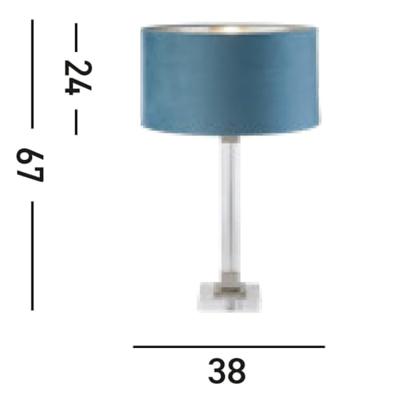 Searchlight Design tafellampScarborough goud met blauwe kap - EU67521TE