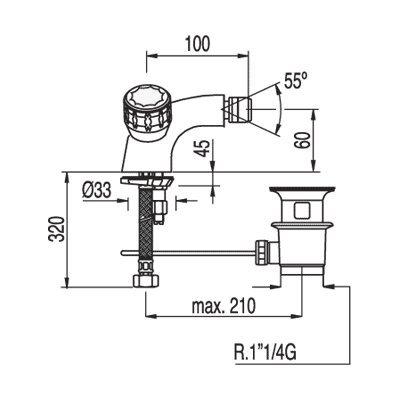 Bidetkraan Tres ESE-23 | Opbouw | Mengkraan | 2-knops | Rond | Chroom