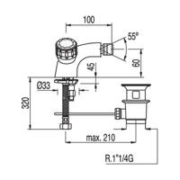 Bidetkraan Tres ESE-23 | Opbouw | Mengkraan | 2-knops | Rond | Chroom - thumbnail