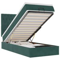 Ottoman bed met matrassen 80x200cm fluweel donkergroen - thumbnail