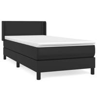 Boxspring met matras kunstleer zwart 90x200 cm - thumbnail