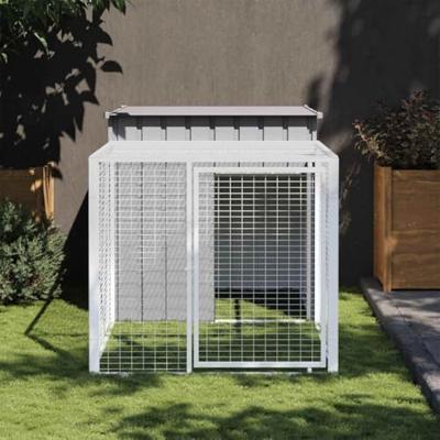 VidaXL Kippenhok met ren lichtgrijs 110x201x110 cm gegalvaniseerd staal VidaXL Kippenhok met ren lichtgrijs 110x201x110 cm gegalvaniseerd staal