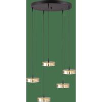 Masterlight 5-lichts hanglampImperia Ø 50cm zwart met goud - 2042-05-02-02-50-5 - thumbnail