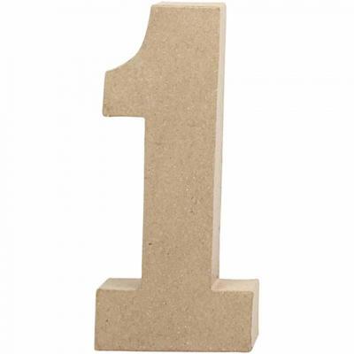 Creativ Company Cijfer, 1, h: 20,5 cm, b: 9,5 cm, dikte 2,5 cm, 1 stuk