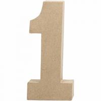 Creativ Company Cijfer, 1, h: 20,5 cm, b: 9,5 cm, dikte 2,5 cm, 1 stuk - thumbnail