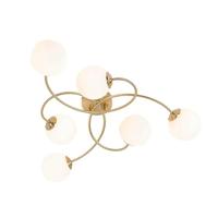 QAZQA Moderne plafondlamp goud met opaal glas 6-lichts - Athens - thumbnail
