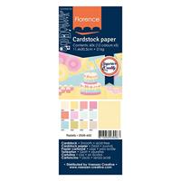 Florence • cardstock papier 216g glad 11,4x30,5cm pastels 60x - thumbnail