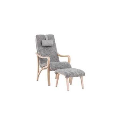 Nohr Fauteuil 'Tandra' Met voetenbank, kleur Lichtgrijs