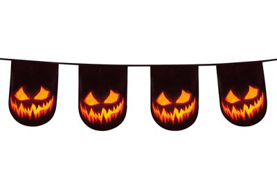 Vlaggenlijn Creepy Pumpkin dubbelzijdig 6 m Halloween Boland Timstor - Timstor