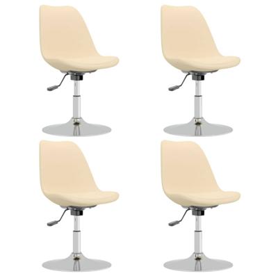 Eetkamerstoelen 4 st draaibaar stof crèmekleurig