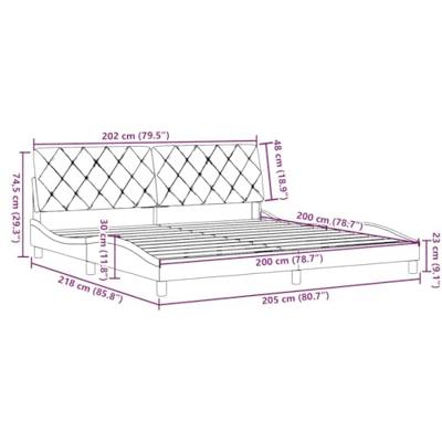 Bedframe zonder matras stof taupe 200x200 cm