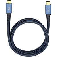 Oehlbach USB Plus CC USB 3.2 Gen 1 (USB 3.0) [1x USB-C stekker - 1x USB-C stekker] 0.50 m Blauw Vergulde steekcontacten - thumbnail