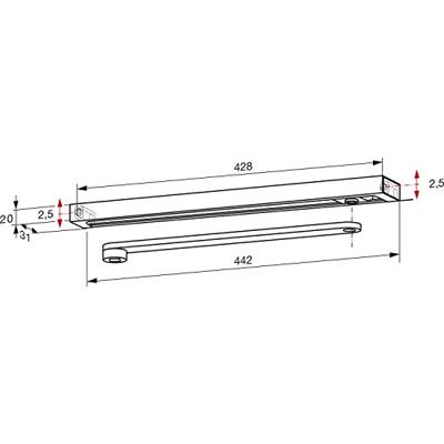 dormakaba glijarm - G-N Contur - t.b.v. deurdrangers TS 91 / 92 / 93 - zwart - RAL 9005