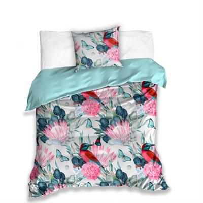 Carbotex dekbedovertrek roze bloemen