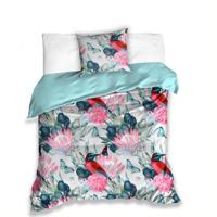 Carbotex dekbedovertrek roze bloemen - thumbnail