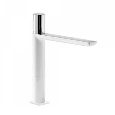 Wastafelmengkraan Tres Loft Colors 1-Knop Uitloop Recht 19.6 cm Rond Wit Chroom Tres