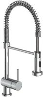 BOSTON ééngreepsmengkraan keuken met spiraalveer, chroom hoge ronde uitloop met uittrekbare uitloop en draaibereik 360° , hoogte: ca. 52 cm cold-start functie - koud water bij greep in de middelst - thumbnail