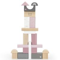 Label Label Houten blokken 50 stuks roze - thumbnail