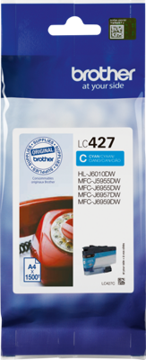 Brother inktcartridge, 1.500 pagina's, OEM LC-427C, cyaan Brother inktcartridge, 1.500 pagina's, OEM LC-427C, cyaan
