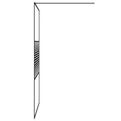 Inloopdouchewand 115x195 cm transparant ESG-glas zwart