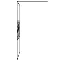 Inloopdouchewand 115x195 cm transparant ESG-glas zwart - thumbnail