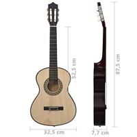 VidaXL Gitaar klassiek beginner kinderen 1/2 34" lindenhout - thumbnail