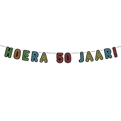 Paperdreams neon slinger hoera 50 jaar!