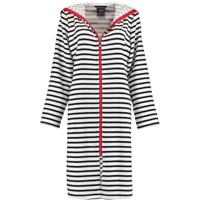 Cawö Cawö Dames Badjas kort met Capuchon en Ritssluiting 1244 Schwarz-weiss 38 - thumbnail