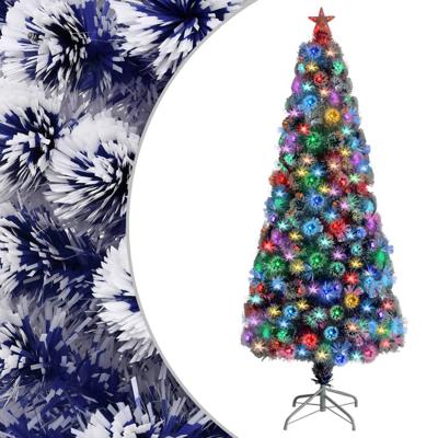 Kunstkerstboom met verlichting 180 cm glasvezel wit en blauw Kunstkerstboom met verlichting 180 cm glasvezel wit en blauw