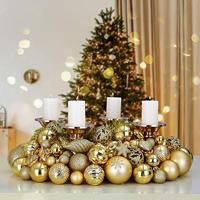 Kerstboom decoraties - Set van 66 - goudkleurig - thumbnail