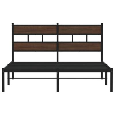 Bedframe met hoofdbord zonder matras bruin eiken 140x200 cm