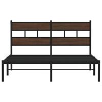 Bedframe met hoofdbord zonder matras bruin eiken 140x190 cm - thumbnail