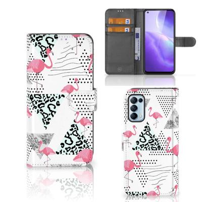 OPPO Find X3 Lite | Telefoonhoesje | Met pasjeshouder | Flamingo Triangle