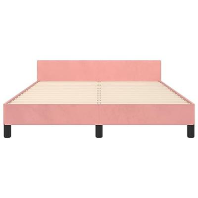 Bedframe met hoofdeinde fluweel roze 140x190 cm Bedframe met hoofdeinde fluweel roze 140x190 cm