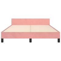 Bedframe met hoofdeinde fluweel roze 140x190 cm - thumbnail