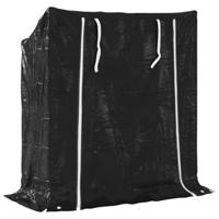 VidaXL Haardhoutrek met regenhoes 100,5x40,5x110,5 cm staal - thumbnail