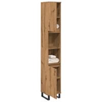 Badkamerkast 30x30x190 cm bewerkt hout artisanaal eikenkleurig - thumbnail