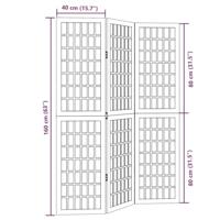 Kamerscherm met 3 panelen massief paulowniahout zwart - thumbnail