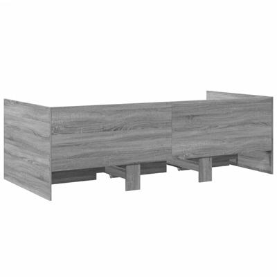 Slaapbank met lades zonder matras 90x200 cm grijs sonoma eiken