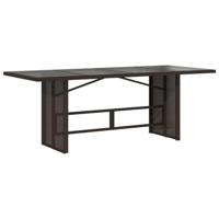 Tuintafel met glazen blad 190x80x74 cm poly rattan bruin - thumbnail
