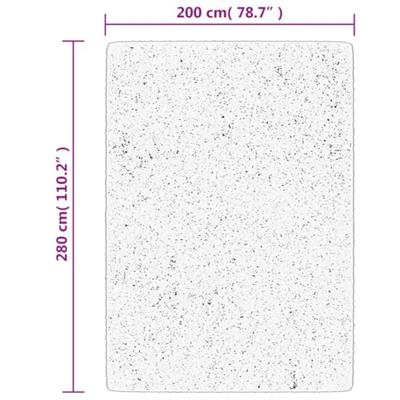 Vloerkleed shaggy hoogpolig modern 200x280 cm zwart en crème - thumbnail