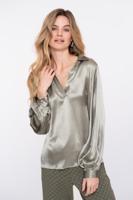 Geisha Satin Blouse 53530-14 Blouse 520 Soft Green - thumbnail