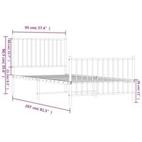 Bedframe met hoofd- en voeteneinde metaal wit 90x200 cm - thumbnail