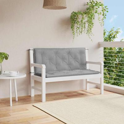 VidaXL Tuinbankkussen 120x(50+50)x7 cm oxford stof grijs