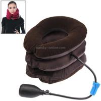 3-gelaagde Air-opgeblazen cervicale wervel trekker ontvlambare nek Brace ondersteuning Health Care Product (donkerblauw) - thumbnail
