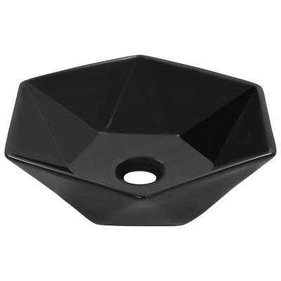 VidaXL Wastafel 41x36,5x12 cm keramiek zwart VidaXL Wastafel 41x36,5x12 cm keramiek zwart